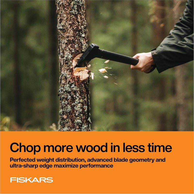 Fiskars فأس تقطيع 28 بوصة، شفرة حادة للغاية لتقطيع الحطب بسهولة، متوازن الوزن، معدات الحدائق والهواء الطلق، 3.5 رطل، أسود - Image 2